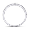 10k White Gold Womens Round Diamond Cross Stackable Band Ring 1/6 Cttw