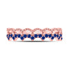 10k Rose Gold Womens Round Blue Sapphire Scalloped Stackable Band Ring 1/4 Cttw