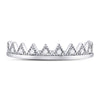 10k White Gold Womens Round Diamond Chevron Stackable Band Ring 1/10 Cttw