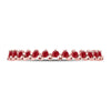 10k Rose Gold Womens Round Ruby Single Row Stackable Ring 1/8 Cttw