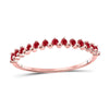 10k Rose Gold Womens Round Ruby Single Row Stackable Ring 1/8 Cttw
