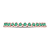 10k Rose Gold Womens Round Emerald Stackable Band Ring 1/8 Cttw