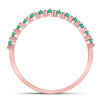 10k Rose Gold Womens Round Emerald Stackable Band Ring 1/8 Cttw