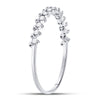 10k White Gold Womens Round Diamond Stackable Band Ring 1/8 Cttw