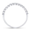10k White Gold Womens Round Diamond Stackable Band Ring 1/8 Cttw