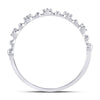10k Yellow Gold Womens Round Blue Sapphire Diamond Stackable Band Ring 1/10 Cttw
