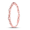 10k Rose Gold Womens Round Ruby Solitaire Beaded Stackable Band Ring .01 Cttw
