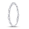 10k White Gold Womens Round Diamond Stackable Band Ring .01 Cttw