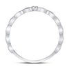 10k White Gold Womens Round Diamond Stackable Band Ring .01 Cttw