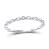 10k White Gold Womens Round Diamond Stackable Band Ring .01 Cttw