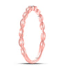 10k Rose Gold Womens Round Diamond Stackable Band Ring .01 Cttw