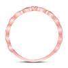 10k Rose Gold Womens Round Diamond Stackable Band Ring .01 Cttw