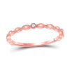 10k Rose Gold Womens Round Diamond Stackable Band Ring .01 Cttw