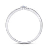10k White Gold Womens Round Blue Sapphire Diamond Stackable Band Ring 1/12 Cttw