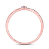 10k Rose Gold Womens Round Blue Sapphire Diamond Stackable Band Ring 1/12 Cttw