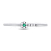 10k White Gold Womens Round Emerald Diamond Stackable Band Ring 1/20 Cttw