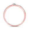 10k Rose Gold Womens Round Emerald Diamond Slender Stackable Band Ring 1/20 Cttw