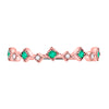 10k Rose Gold Womens Round Emerald Diamond Square Stackable Band Ring 1/5 Cttw
