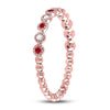 10k Rose Gold Womens Round Ruby Diamond Beaded Dot Stackable Band Ring 1/6 Cttw