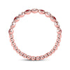 10k Rose Gold Womens Round Ruby Diamond Beaded Dot Stackable Band Ring 1/6 Cttw