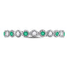 10k White Gold Womens Round Emerald Diamond Dot Stackable Band Ring 1/6 Cttw