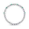 10k White Gold Womens Round Emerald Diamond Dot Stackable Band Ring 1/6 Cttw