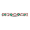 10k Rose Gold Womens Round Emerald Diamond Dot Stackable Band Ring 1/6 Cttw