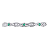 10k White Gold Womens Round Emerald Diamond Marquise Dot Stackable Band Ring 1/8 Cttw