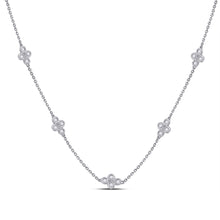  10k White Gold Womens Round Diamond Fashion Necklace 1/4 Cttw