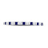 10k White Gold Womens Princess Blue Sapphire Diamond Stackable Band Ring 3/8 Cttw