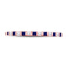 10k Rose Gold Womens Princess Blue Sapphire Diamond Stackable Band Ring 3/8 Cttw