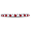 10k White Gold Womens Round Ruby Diamond Stackable Band Ring 1/4 Cttw
