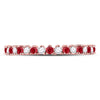 10k Rose Gold Womens Round Ruby Diamond Stackable Band Ring 1/4 Cttw