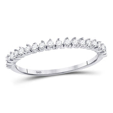  10k White Gold Womens Round Diamond Stackable Band Ring 1/4 Cttw