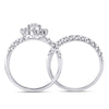 14k White Gold Pear Diamond Halo Bridal Wedding Ring Band Set 1 Cttw