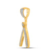 10k Yellow Gold Mens Round Diamond Barber Blade Charm Pendant 1/3 Cttw