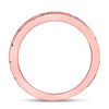 10k Rose Gold Womens Round Ruby Diamond Milgrain Stackable Band Ring 1/4 Cttw