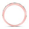 10k Rose Gold Womens Round Emerald Diamond Alternating Stackable Band Ring 1/4 Cttw