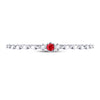 10k White Gold Womens Round Ruby Diamond Stackable Band Ring .03 Cttw