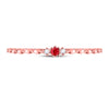 10k Rose Gold Womens Round Ruby Diamond Stackable Band Ring .03 Cttw
