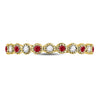 10k Rose Gold Womens Round Blue Sapphire Diamond Stackable Band Ring .03 Cttw