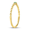 10k Yellow Gold Womens Round Emerald Solitaire Diamond-accent Stackable Ring .03 Cttw