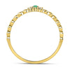 10k Yellow Gold Womens Round Emerald Solitaire Diamond-accent Stackable Ring .03 Cttw