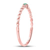 10k Rose Gold Womens Round Emerald Solitaire Diamond-accent Stackable Ring .03 Cttw