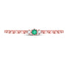 10k Rose Gold Womens Round Emerald Solitaire Diamond-accent Stackable Ring .03 Cttw