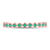 10k Rose Gold Womens Round Emerald Square Dot Stackable Band Ring 1/5 Cttw