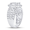 14k White Gold Round Diamond Cluster Bridal Wedding Engagement Ring 2 Cttw