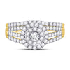 14k Yellow Gold Round Diamond Bridal Wedding Ring Band Set 1 Cttw
