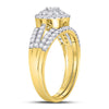 14k Yellow Gold Round Diamond Bridal Wedding Ring Band Set 1 Cttw
