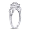 10k White Gold Womens Round Diamond Cluster Split-shank XO Ring 1/5 Cttw